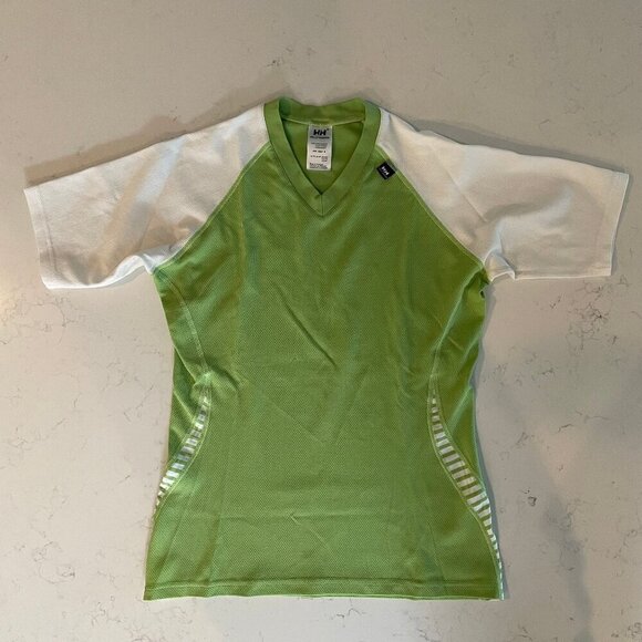 Helly Hansen Tops - Helly Hansen Dry LIFA Vneck SS Polypropylene Activewear Top Green + White Sz M/L